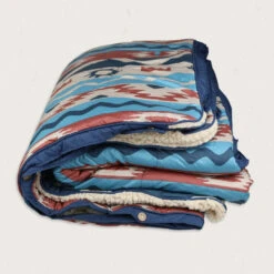 Nomadic Recycled Sherpa Blanket - Multi Geo Stripe Coral -Passenger Clothing Store 12 92e5dd35 b809 4932 804e cef9d099f535