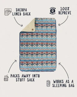 Nomadic Recycled Sherpa Blanket - Multi Geo Stripe Coral -Passenger Clothing Store 23 47ce049f 9799 42f4 9684 1e091c199a4e