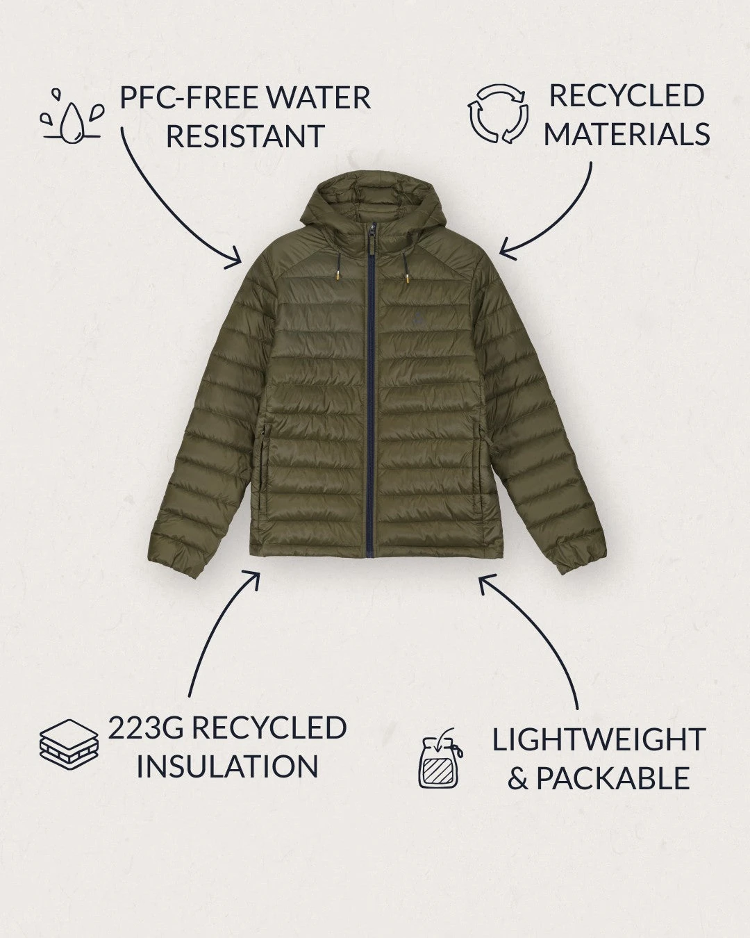 Roamer Recycled Insulated Jacket - Khaki 5 Roamer Recycled Insulated Jacket - Khaki - Image 3