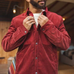 Kodiak Sherpa Lined Cord Overshirt - Russet Brown -Passenger Clothing Store 2 0008 TY50 101