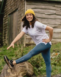 Aurora Recycled Active T-Shirt - White -Passenger Clothing Store 2 0008 TY Activewear 159