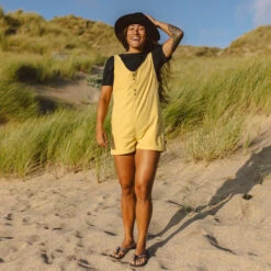 Fun Days Recycled Cord Playsuit - Jojoba -Passenger Clothing Store 2 0010 TY81 127