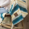 Pinetop Recycled Polar Fleece Blanket - Ocean Green Stripe -Passenger Clothing Store 2 0020 TY50 70