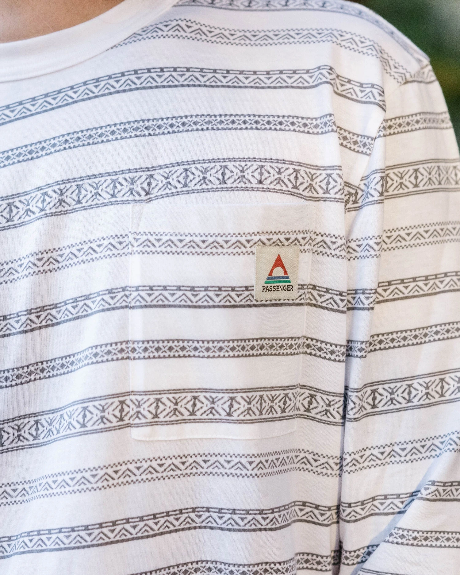 Crackle Organic Relaxed Fit LS T-Shirt - White Fairisle Stripe 4 Crackle Organic Relaxed Fit LS T-Shirt - White Fairisle Stripe - Image 2