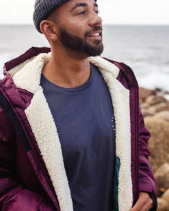 Escapism Recycled Sherpa Lined Changing Robe - Windsor Wine -Passenger Clothing Store 3 0025 TY84 9