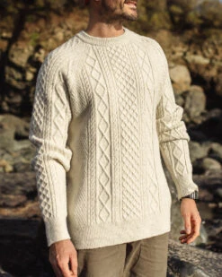 Sandbar Cable Knitted Jumper - Off White -Passenger Clothing Store 3 0028 TY91 102