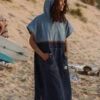 Baja Recycled Towel Poncho - Provincial Blue/ Dark Denim -Passenger Clothing Store 3 0051 TY104 383