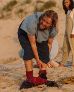 Baja Recycled Towel Poncho - Provincial Blue/ Dark Denim -Passenger Clothing Store 3 0062 TY104 402