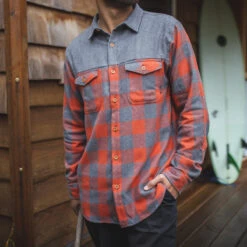Bozeman Shirt - Buffalo Check Orange -Passenger Clothing Store 4 0000 Layer1
