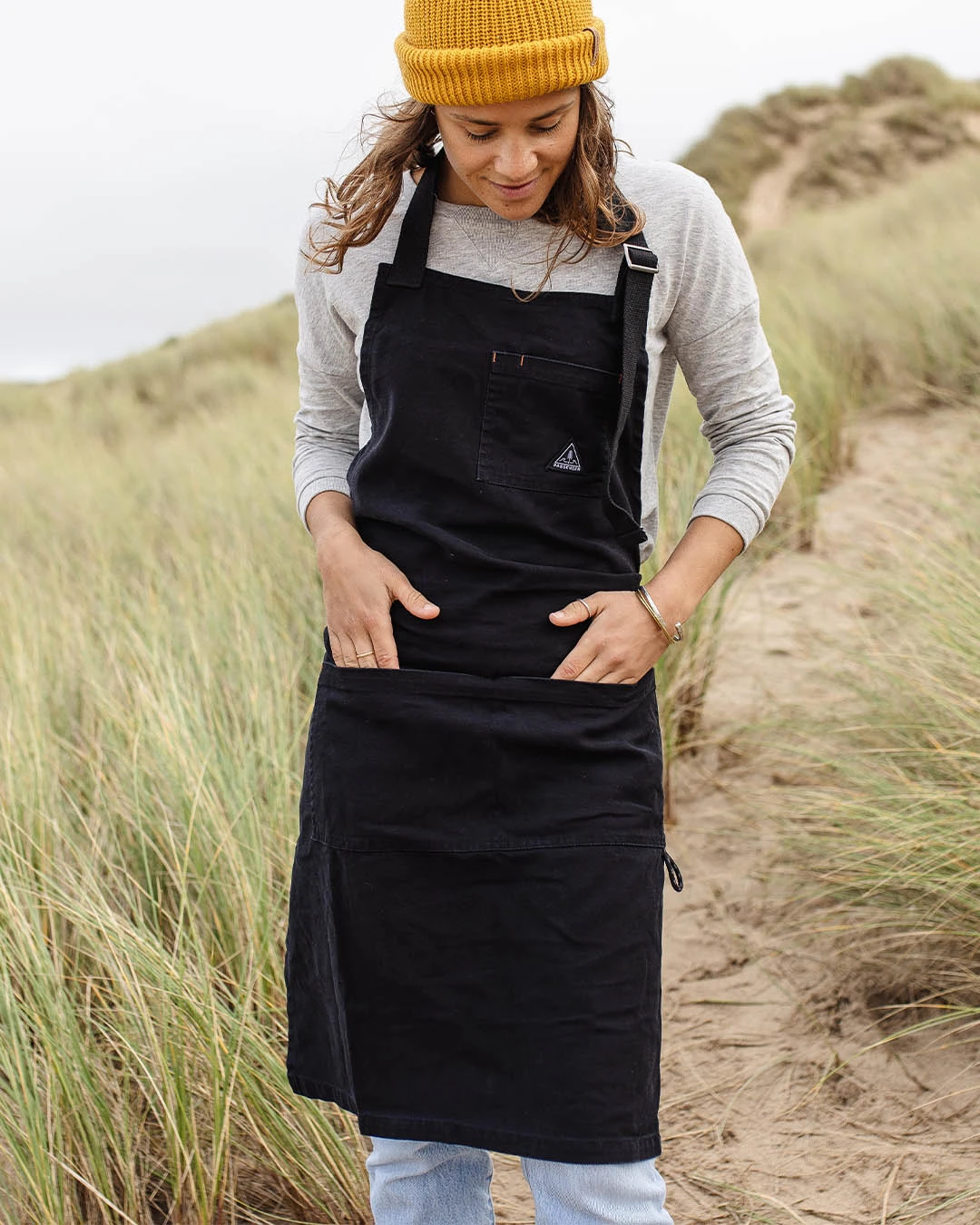 Yard Organic Cotton Denim Apron - Black 6 Yard Organic Cotton Denim Apron - Black - Image 4