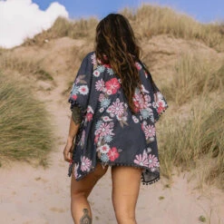 Brook Shawl - Black Flower Burst -Passenger Clothing Store 4 0014 TY74 136