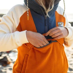 Alexander Recycled Polar Hooded Fleece - Sunrise Orange -Passenger Clothing Store 4 0031 TY69 184