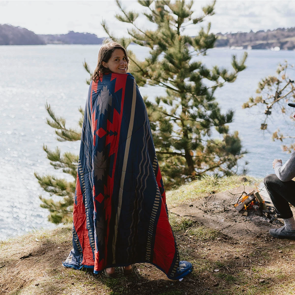 Nomadic Recycled Sherpa Blanket - Navy/Red Pattern 3 Nomadic Recycled Sherpa Blanket - Navy/Red Pattern