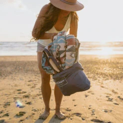 Nomadic Recycled Sherpa Blanket - Multi Geo Stripe Coral -Passenger Clothing Store 7 0010 TY74 323