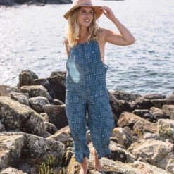 Spirit Jumpsuit - Blue Coral Geo Tile -Passenger Clothing Store 8 0004 TY78 353