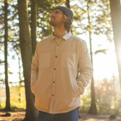 Kodiak Sherpa Lined Cord Overshirt - Feather Grey -Passenger Clothing Store 8 0020 TY51 472