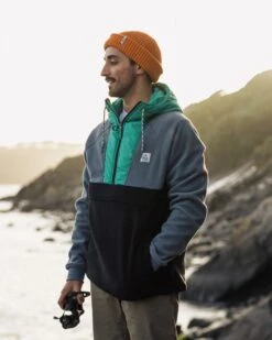 Woodland Hooded 1/2 Zip Polar Fleece - Storm Grey/ Black