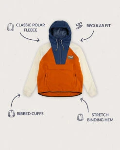 Alexander Recycled Polar Hooded Fleece - Sunrise Orange -Passenger Clothing Store AlexanderOrange