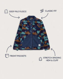 Clover Recycled Deep-Pile Sherpa Fleece - Deep Blue Camo Pattern -Passenger Clothing Store Clover 64134de2 59ce 4b04 a659 7bce05be4ed1