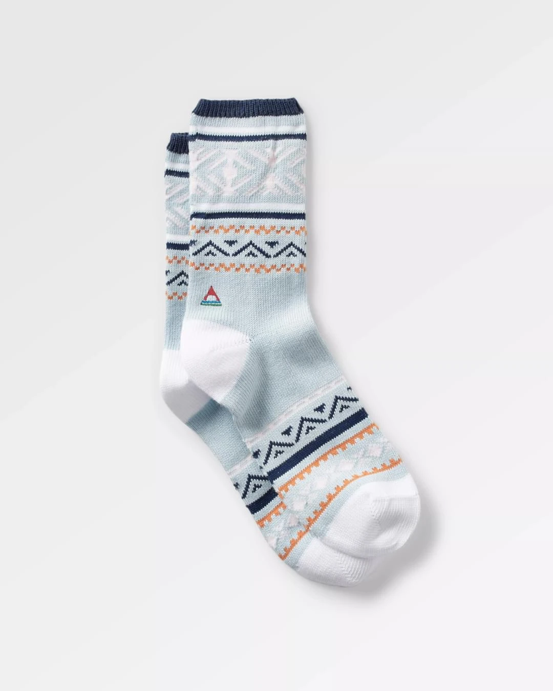 Organic Midweight Patterned Socks - Blue Fog 3 Organic Midweight Patterned Socks - Blue Fog