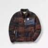 Offroad Recycled Sherpa 1/2 Zip Fleece - Chestnut/Deep Navy Check -Passenger Clothing Store I55AMntaBhsvokGJyb4FD5R7vUeePlx4xt0NGOqHvQ