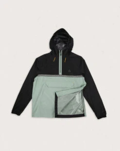 Flow 1/2 Zip Recycled Water Resistant Jacket - True Black/Pistachio 34 Flow 1/2 Zip Recycled Water Resistant Jacket - True Black/Pistachio -Passenger Clothing Store M JC YA8KT 4628 1 2
