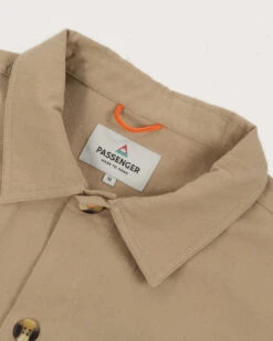 Balsa Organic Cotton Overshirt - Biscuit -Passenger Clothing Store M SH L1BYQ 4738 4 3