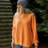 Fauna Organic Cotton Textured Sweatshirt - Apricot -Passenger Clothing Store MdzfHiApr4ou4UjquFN6vLoDgAcwpn s6bpg3ASV64