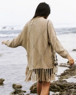Palm Organic Cotton Cardigan - Biscuit