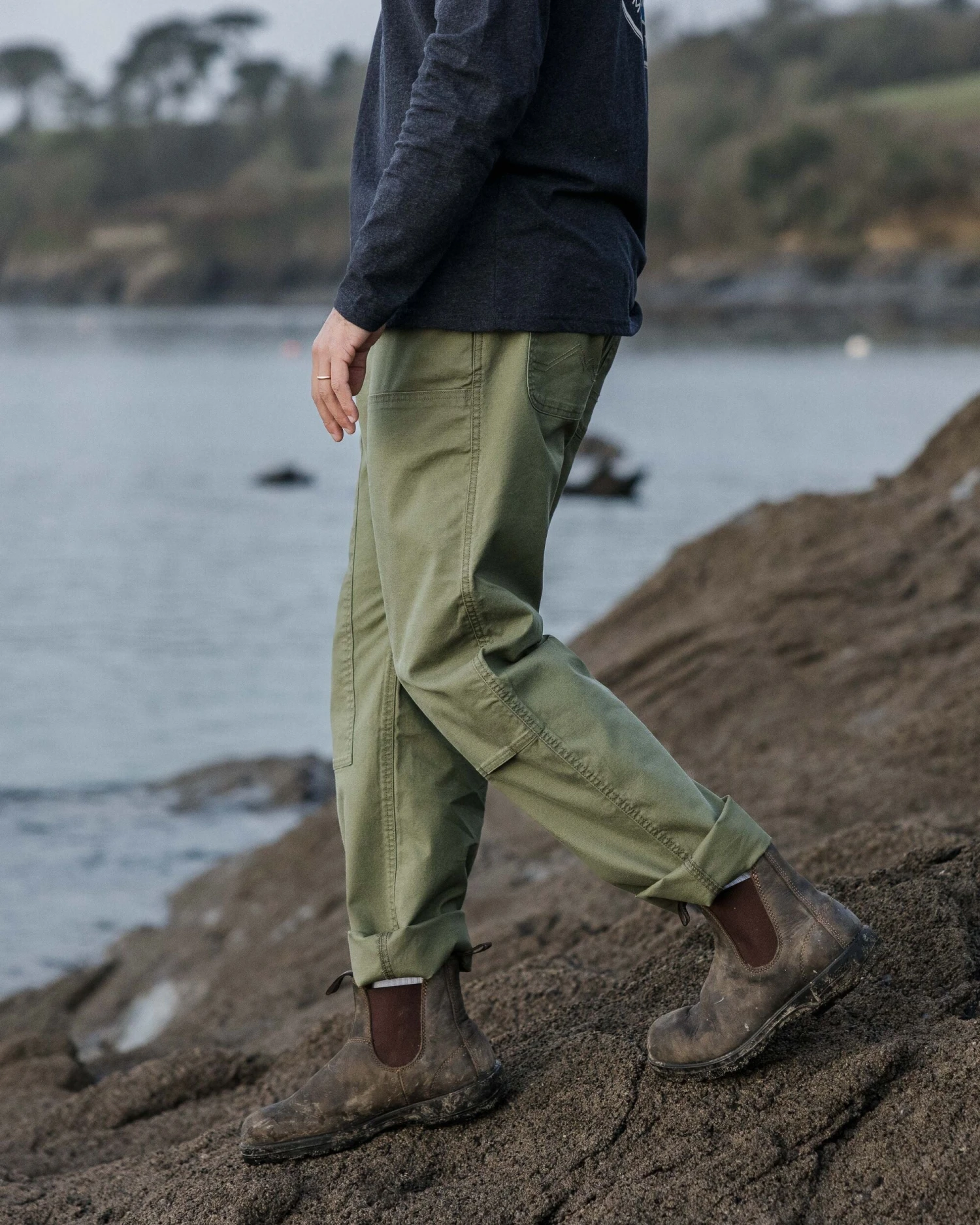 Vantage Organic Cotton Canvas Trouser - Khaki 4 Vantage Organic Cotton Canvas Trouser - Khaki - Image 2