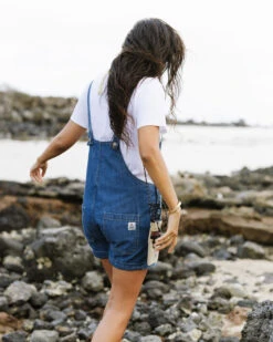 Riverside Denim Short Dungarees - Washed Denim -Passenger Clothing Store RiversideDenimShortDungarees WashedDenim 4 5Ratio 5