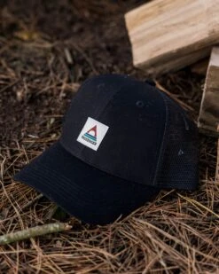 Harbour Mesh Low Profile Snapback Cap - Black