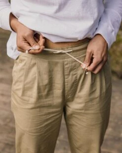 Compass Elasticated Waist Trouser - Biscuit -Passenger Clothing Store TY102 276 4 5Ratio