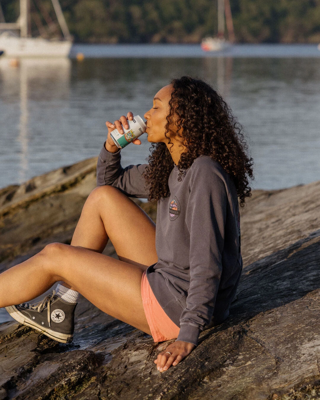 Wilds Recycled Cotton Oversized Sweatshirt - Charcoal 7 Wilds Recycled Cotton Oversized Sweatshirt - Charcoal - Image 5