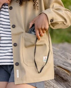 Forrest Organic Cotton Oversized Twill Overshirt - Biscuit -Passenger Clothing Store TY105 61 4 5Ratio