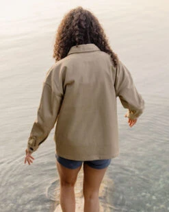 Forrest Organic Cotton Oversized Twill Overshirt - Biscuit -Passenger Clothing Store TY105 63 4 5Ratio