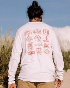 Icon Recycled Cotton LS T-Shirt - White -Passenger Clothing Store TY109 4 5Ratio