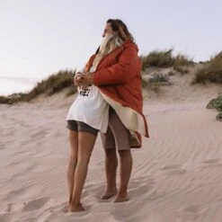 Escapism Recycled Sherpa Lined Changing Robe - Rust -Passenger Clothing Store TY76 High 106 1 1Ratio