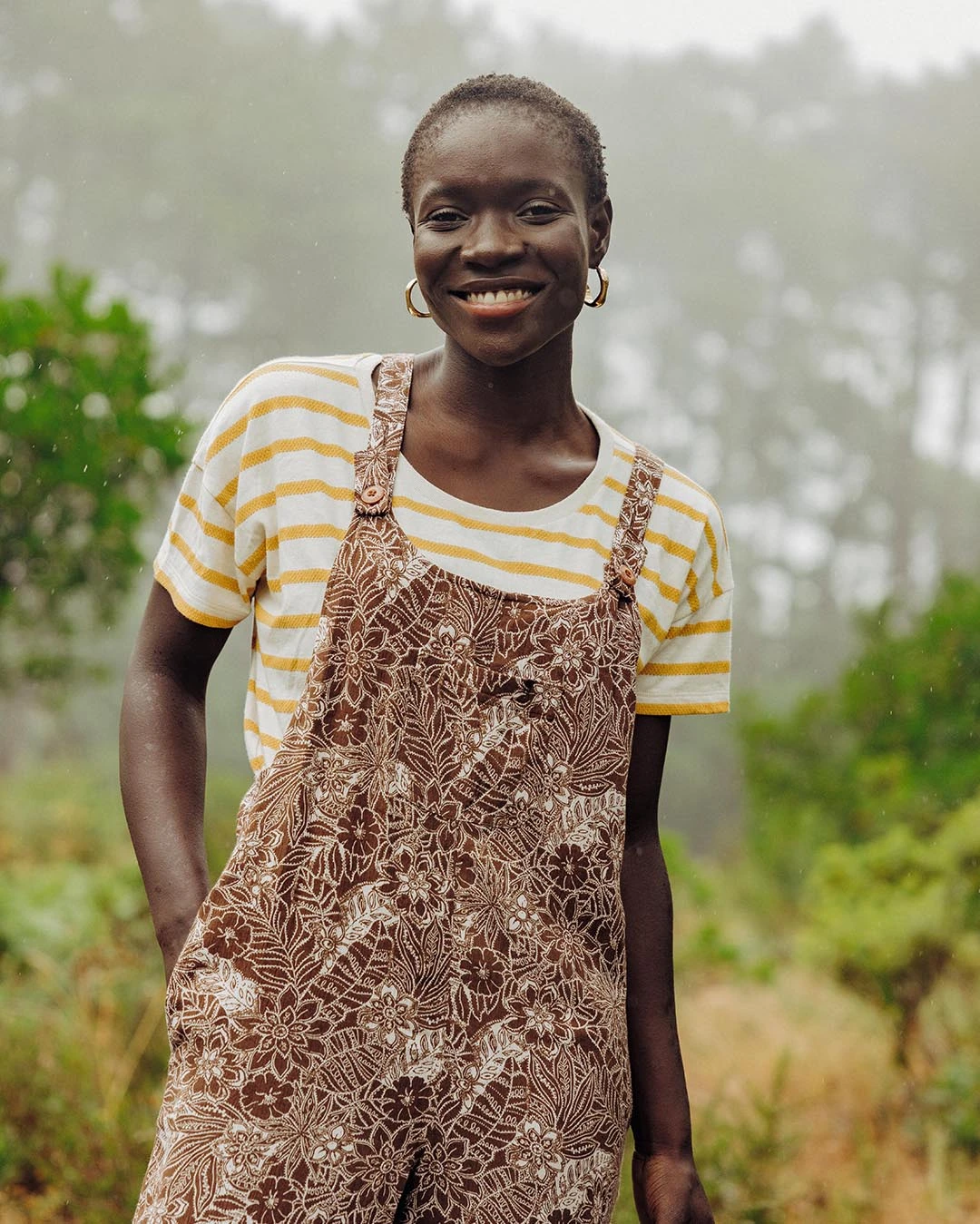 Serenity Dungarees - Chestnut Floral Pattern 3 Serenity Dungarees - Chestnut Floral Pattern