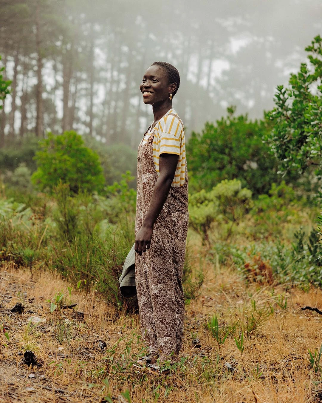 Serenity Dungarees - Chestnut Floral Pattern 4 Serenity Dungarees - Chestnut Floral Pattern - Image 2