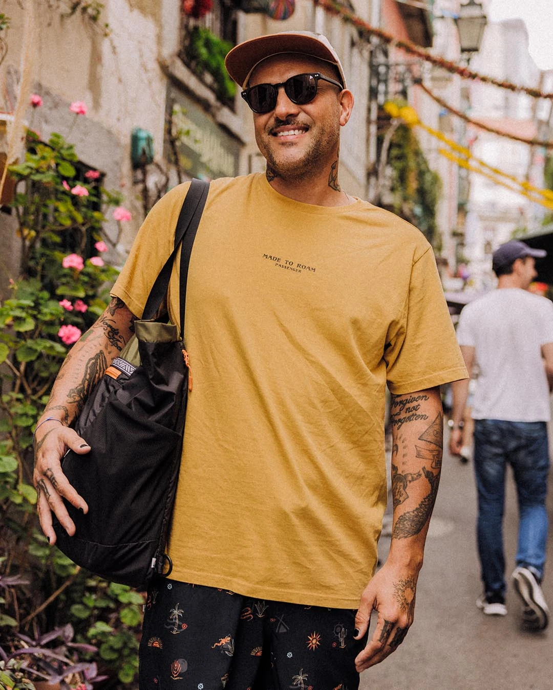 Sundown Recycled Cotton T-Shirt - Mustard Gold 7 Sundown Recycled Cotton T-Shirt - Mustard Gold - Image 5