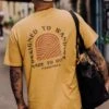 Sundown Recycled Cotton T-Shirt - Mustard Gold -Passenger Clothing Store TY91 279 4 5Ratio 2 0049 Tees 35