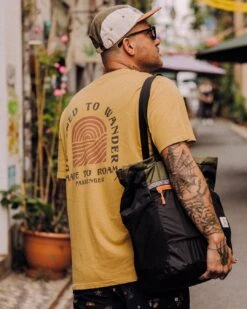 Sundown Recycled Cotton T-Shirt - Mustard Gold 12 Sundown Recycled Cotton T-Shirt - Mustard Gold -Passenger Clothing Store TY91 279 4 5Ratio 2 0053 Tees 31