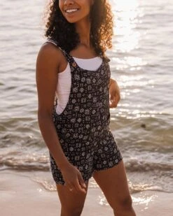 Safron Playsuit - Simple Tile Faded Black