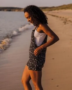 Safron Playsuit - Simple Tile Faded Black -Passenger Clothing Store TY91 279 4 5Ratio 2 0057 TY109 309