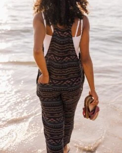 Serenity Organic Cotton Dungarees - Black Geo Pattern -Passenger Clothing Store TY91 279 4 5Ratio 2 0089 TY109 217