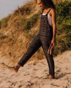 Serenity Organic Cotton Dungarees - Black Geo Pattern -Passenger Clothing Store TY91 279 4 5Ratio 2 0096 TY109 192