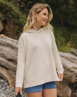 Clove Organic Cotton Textured Hoodie - Birch -Passenger Clothing Store TY91 279 4 5Ratio 2 0098 TY111 80