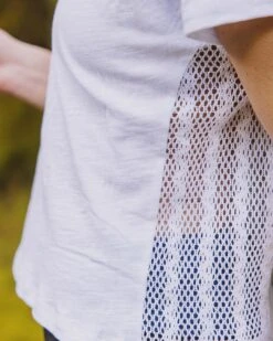 Magnolia Recycled Cotton Crochet Trim T-Shirt - White -Passenger Clothing Store TY91 279 4 5Ratio 2 0160 TY100 61