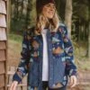 Clover Recycled Deep-Pile Sherpa Fleece - Deep Blue Camo Pattern -Passenger Clothing Store TY97 166 4 5Ratio
